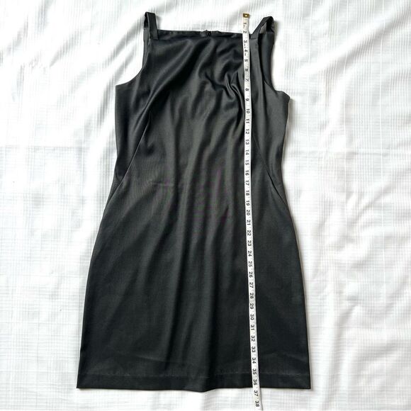 VTG Y2K CDC Gray Bateau Boat Neckline Sleeveless Cocktail Sheath Dress SZ 12 - Picture 7 of 12
